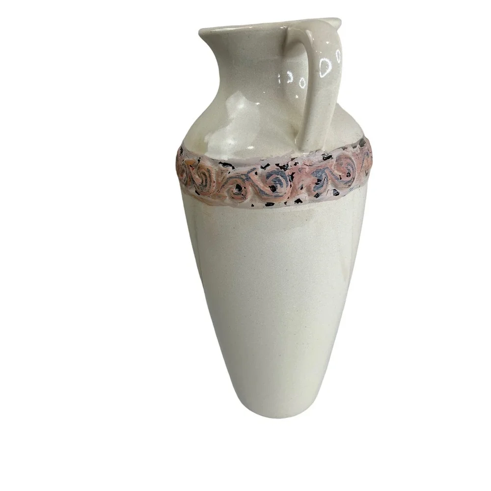 Decorative Vase Cream Tan Artistic Large‎ Classic Classy Vintage